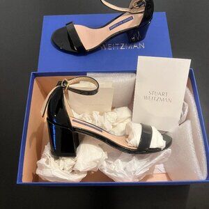 Stuart Weitzman Black patent leather sandals